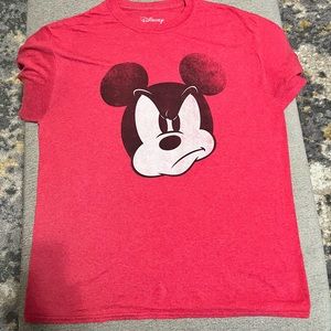 Mickey Scowling Men’s Short Sleeve Red Tshirt